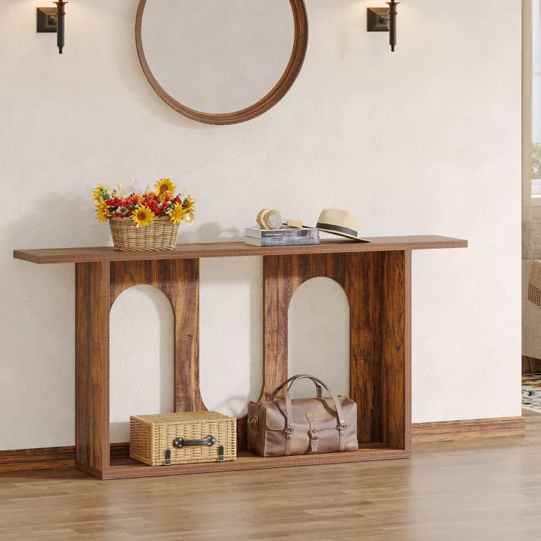 Cheap Tribesigns 70.9" Console Table, Farmhouse Long Entryway Sofa Table with Storage