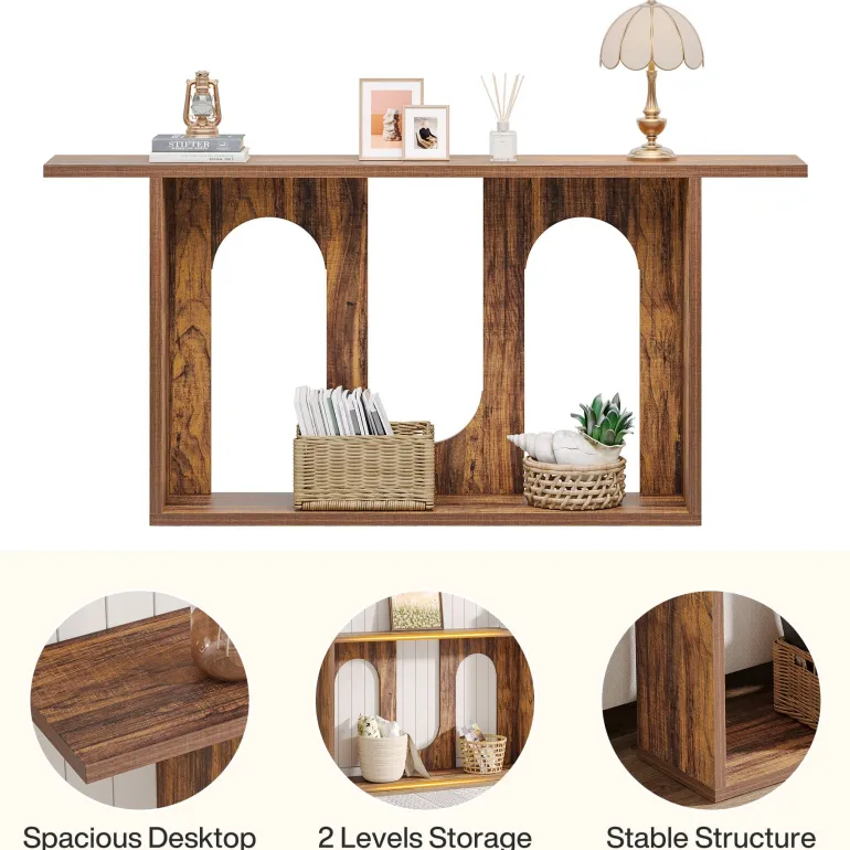 Cheap Tribesigns 70.9" Console Table, Farmhouse Long Entryway Sofa Table with Storage