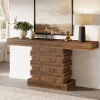 Cheap Tribesigns 63” Console Table, Farmhouse Sofa Table Narrow Entryway Table
