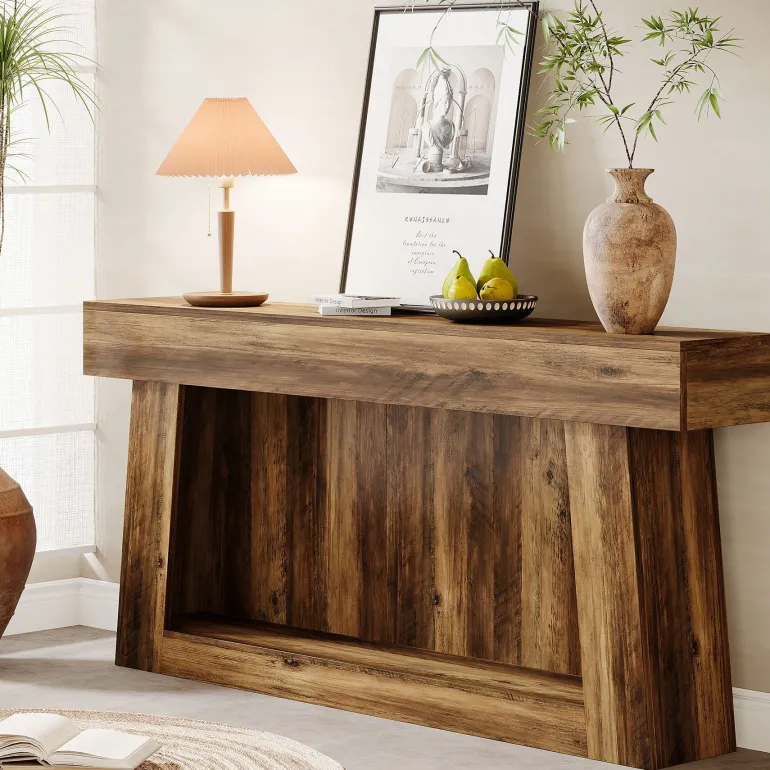 Sale Tribesigns 63" Console Table, Farmhouse 2 - Tier Sofa Table Entryway Table with Storage