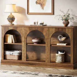 Best Tribesigns 63" Console Table, Farmhouse Entryway Table with 3 Tier Storage