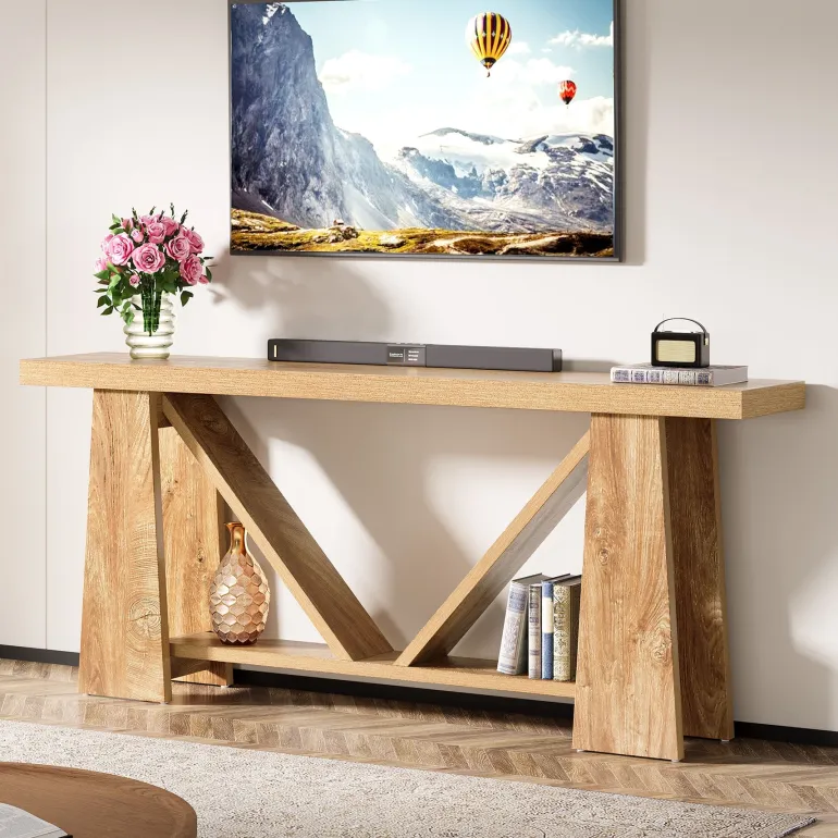Fashion Tribesigns 70.9" Console Table, Farmhouse Entryway Table Sofa Table