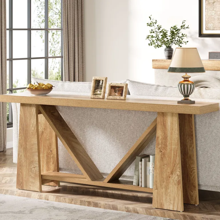 Fashion Tribesigns 70.9" Console Table, Farmhouse Entryway Table Sofa Table