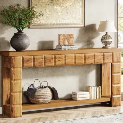Flash Sale Tribesigns 70.9" Console Table, Farmhouse 2 - Tier Entryway Table Sofa Table with Storage