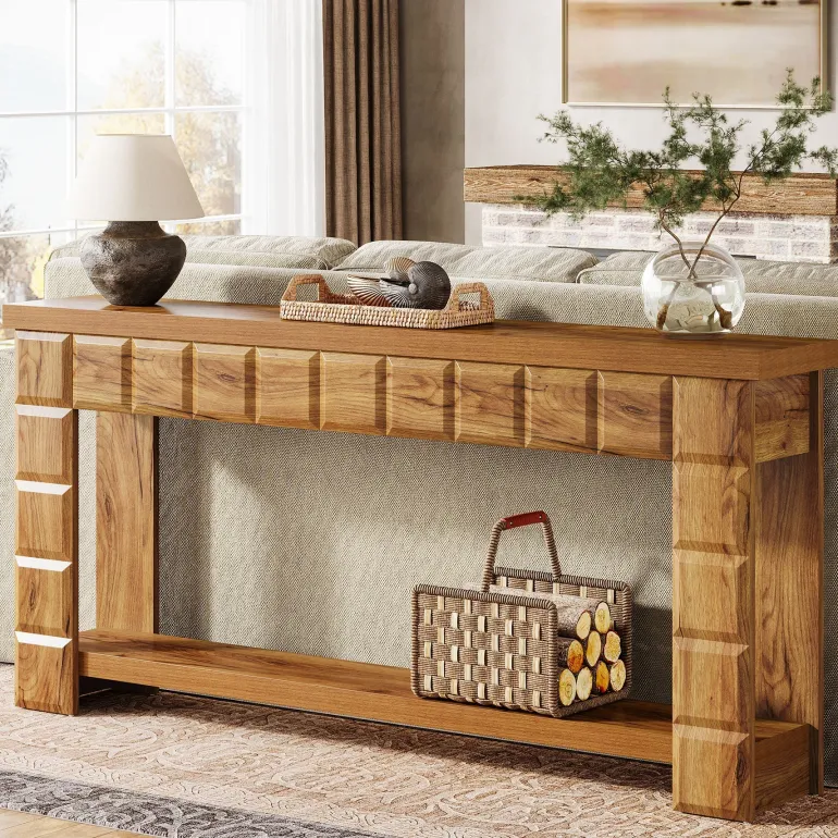 Flash Sale Tribesigns 70.9" Console Table, Farmhouse 2 - Tier Entryway Table Sofa Table with Storage