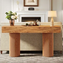 Online Tribesigns 63" Console Table, Farmhouse Sofa Table Entryway Table