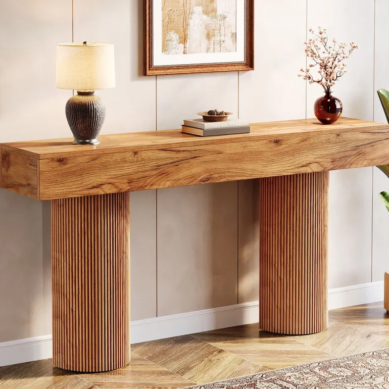 Online Tribesigns 63" Console Table, Farmhouse Sofa Table Entryway Table