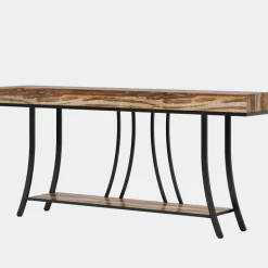 Cheap Tribesigns 70.9" Console Table, Industrial Narrow Sofa Table with Storage Shelves