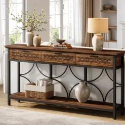 Best Sale Tribesigns 70.9" Console Table, Long Entryway Table Accent Table with Storage Drawers