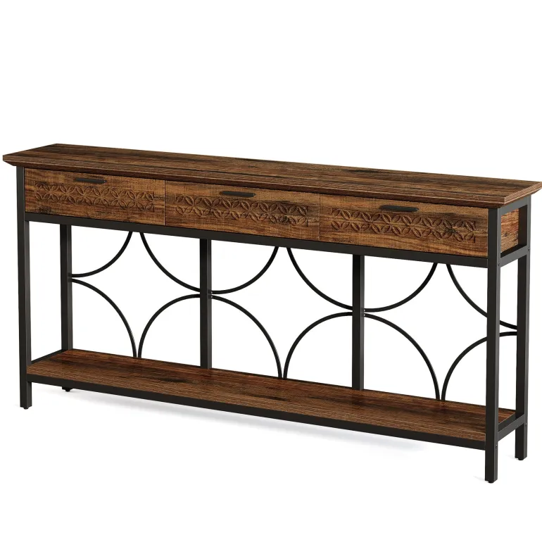 Best Sale Tribesigns 70.9" Console Table, Long Entryway Table Accent Table with Storage Drawers