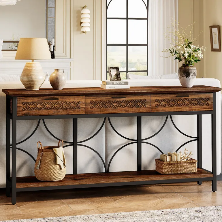 Best Sale Tribesigns 70.9" Console Table, Long Entryway Table Accent Table with Storage Drawers