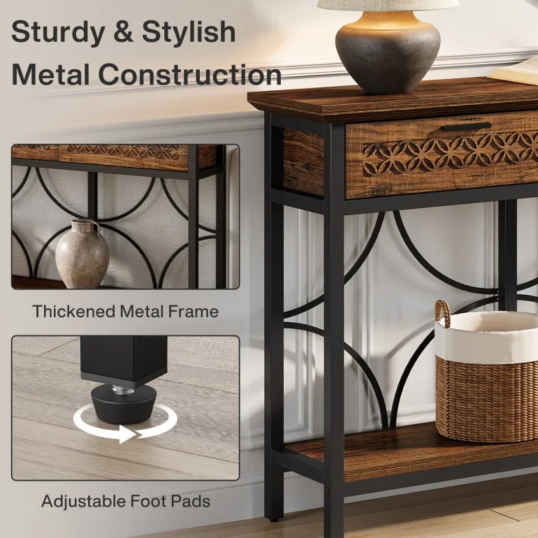 Best Sale Tribesigns 70.9" Console Table, Long Entryway Table Accent Table with Storage Drawers