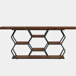 Hot Tribesigns 70.9" Console Table, Long Sofa Table with Storage Shelves