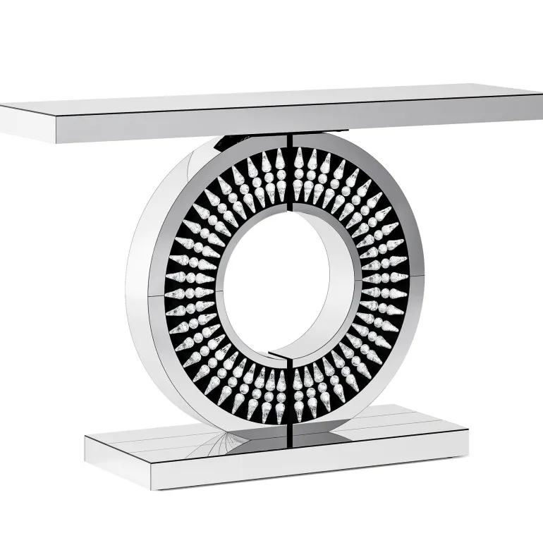 New Tribesigns 43" Console Table, Mirrored Entryway Sofa Table With Thickened Tabletop