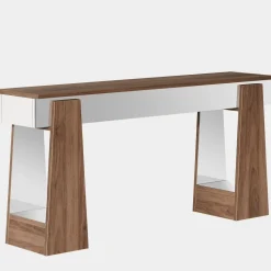 Online Tribesigns 63" Console Table, Mirrored Entrance Table with Thickened Legs