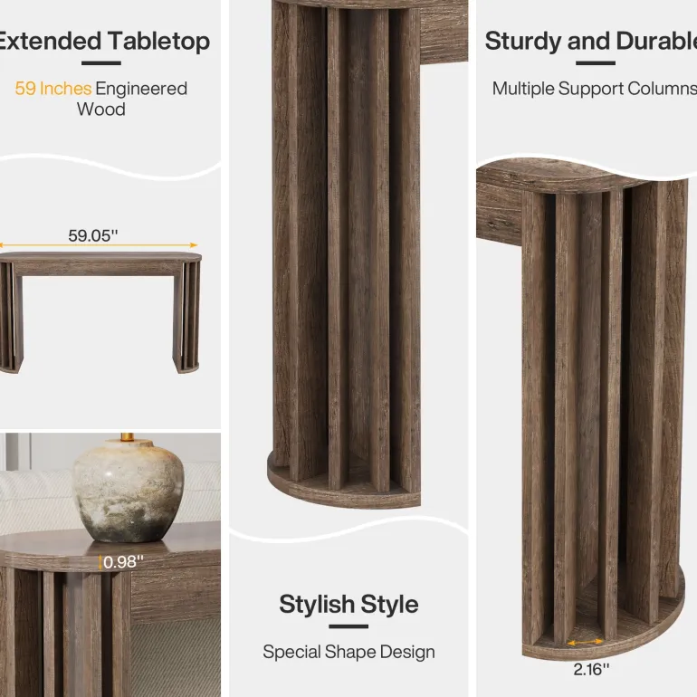 Flash Sale Tribesigns 59" Console Table, Modern Accent Table Sofa Table