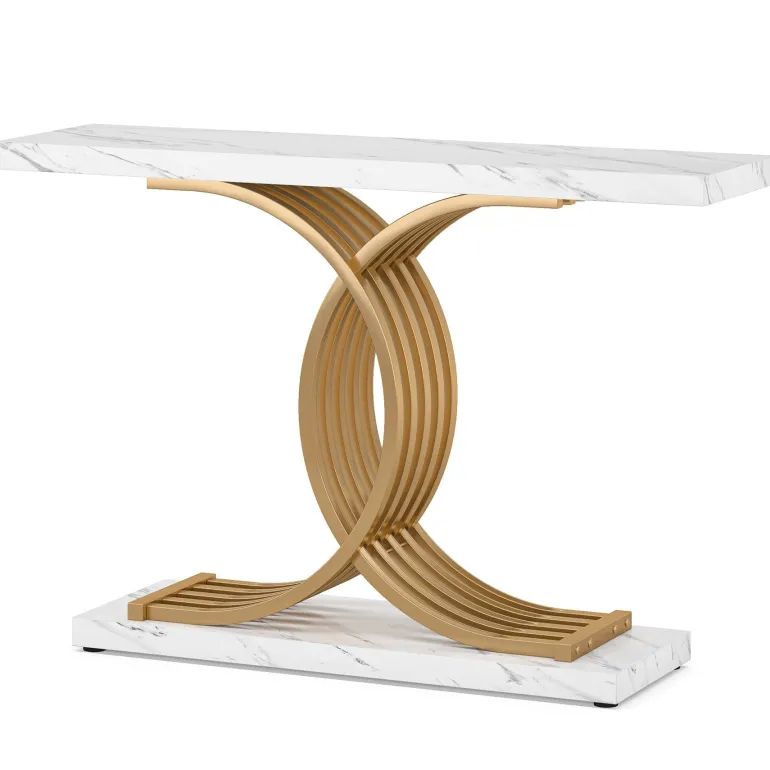 Best Tribesigns 39" Console Table, Narrow Faux Marble Entryway Hallway Sofa Table