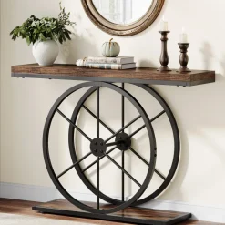 Cheap Tribesigns 39" Console Table, Rustic Foyer Table Sofa Table with Unique Frame