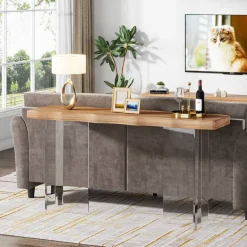 New Tribesigns 47'' Console Table Sofa Entryway Table with Acrylic Legs
