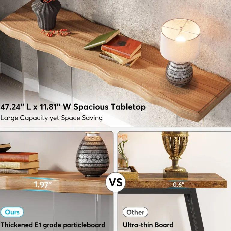 New Tribesigns 47'' Console Table Sofa Entryway Table with Acrylic Legs