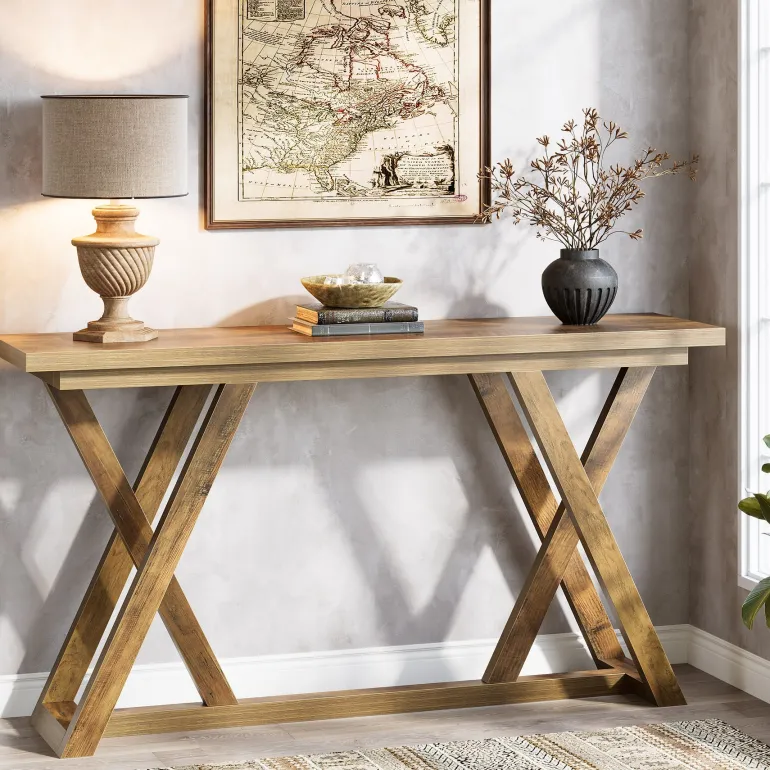 Sale Tribesigns 59" Console Table, Sofa Table Cottage Entry Table with X - Shaped Frame