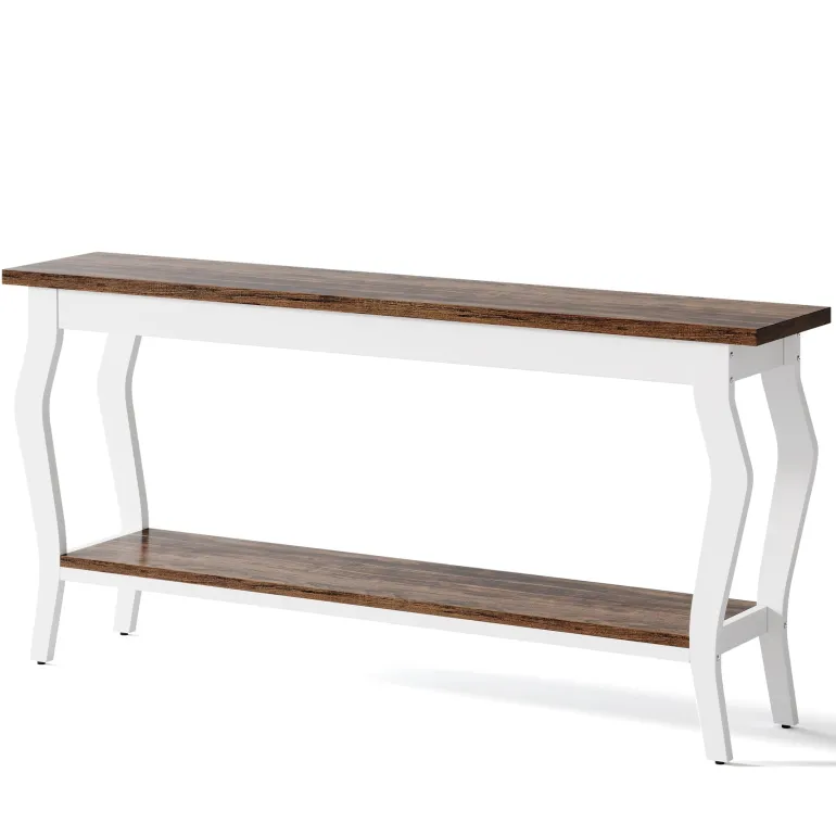 Flash Sale Tribesigns 70.9" Console Table, Vintage Sofa Table with 2 - Tier Storage