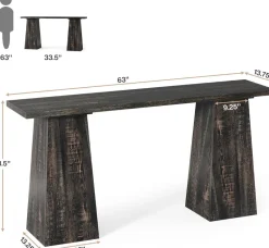 Best Sale Tribesigns 63" Console Table, Wood Narrow Sofa Hallway Table