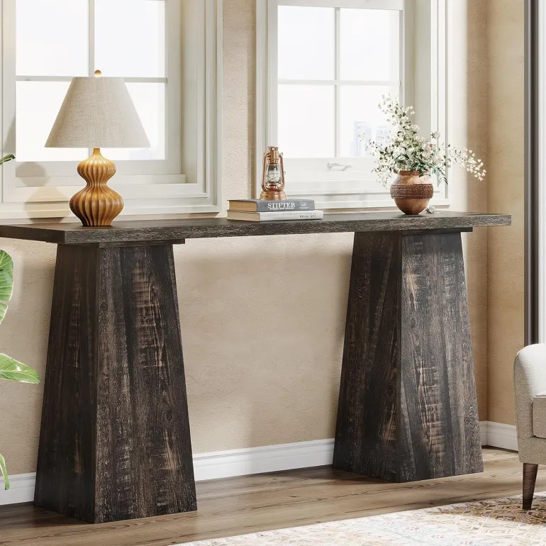 Best Sale Tribesigns 63" Console Table, Wood Narrow Sofa Hallway Table