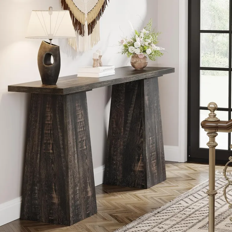 Best Sale Tribesigns 63" Console Table, Wood Narrow Sofa Hallway Table