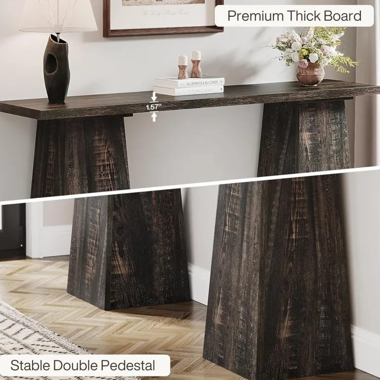 Best Sale Tribesigns 63" Console Table, Wood Narrow Sofa Hallway Table