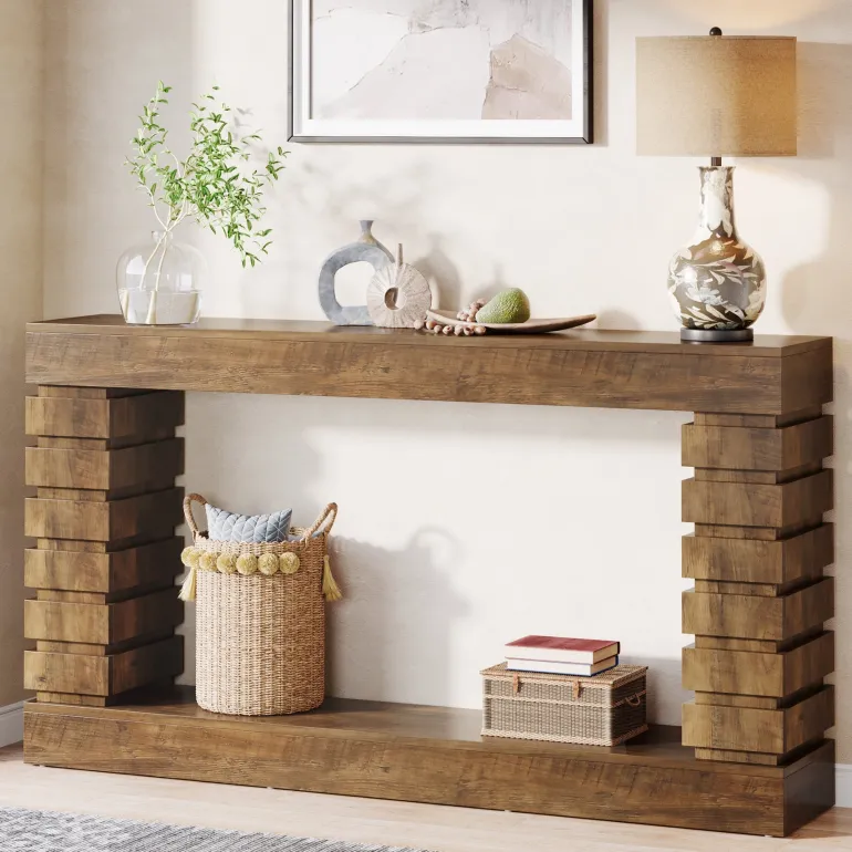 Cheap Tribesigns 70.8" Console Table, Wood Rectangular Sofa Table