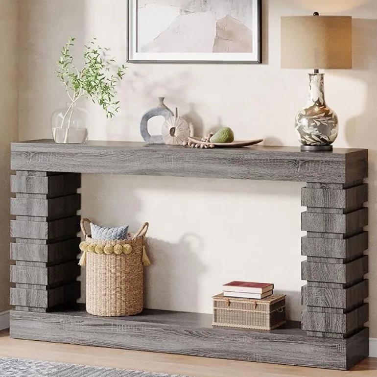 Cheap Tribesigns 70.8" Console Table, Wood Rectangular Sofa Table