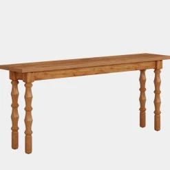 Store Tribesigns 70.9" Console Table, Wood Sofa Table Behind Couch