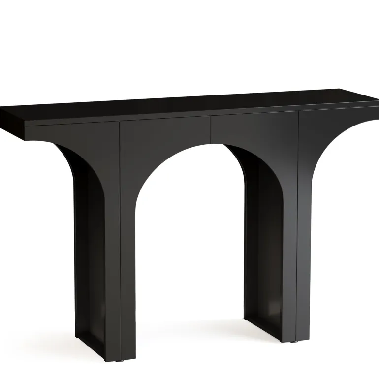 Flash Sale Tribesigns 47" Console Table, Wooden Entryway Table Sofa Table with Arch Base