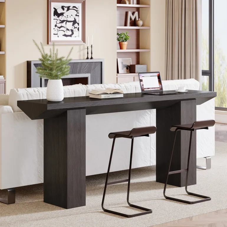 Outlet Tribesigns 63" Console Table, Wooden Sofa Table Long Entryway Table