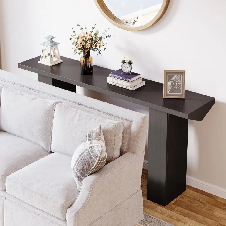 Outlet Tribesigns 63" Console Table, Wooden Sofa Table Long Entryway Table