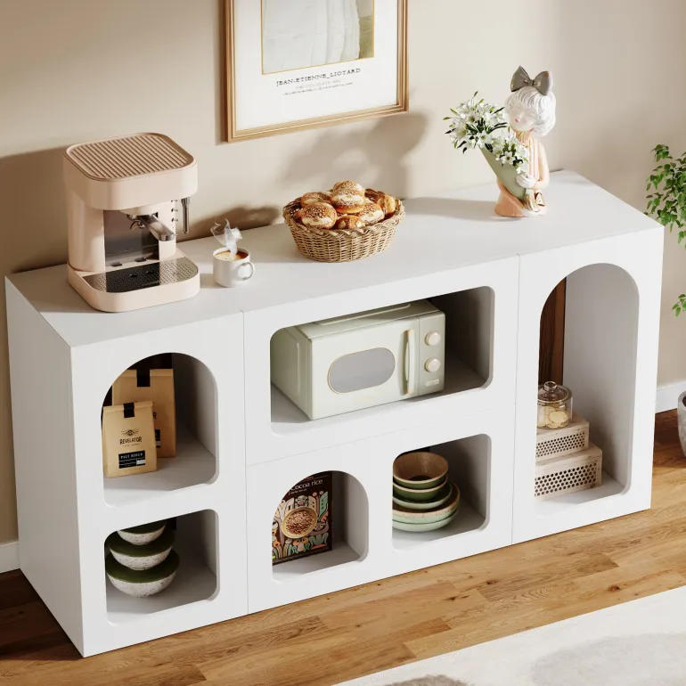 Online Tribesigns 59" Console Table, Wooden Sofa Table Storage Organizer Entrance Table