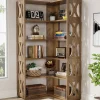 Fashion Tribesigns 66" Corner Bookshelf, 5 - Tier Bookcase Etagere Display Shelf