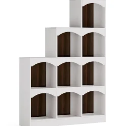 Store Tribesigns 9 Cubes Bookshelf, L - Shaped Corner Etagere Bookcase Display Shelf