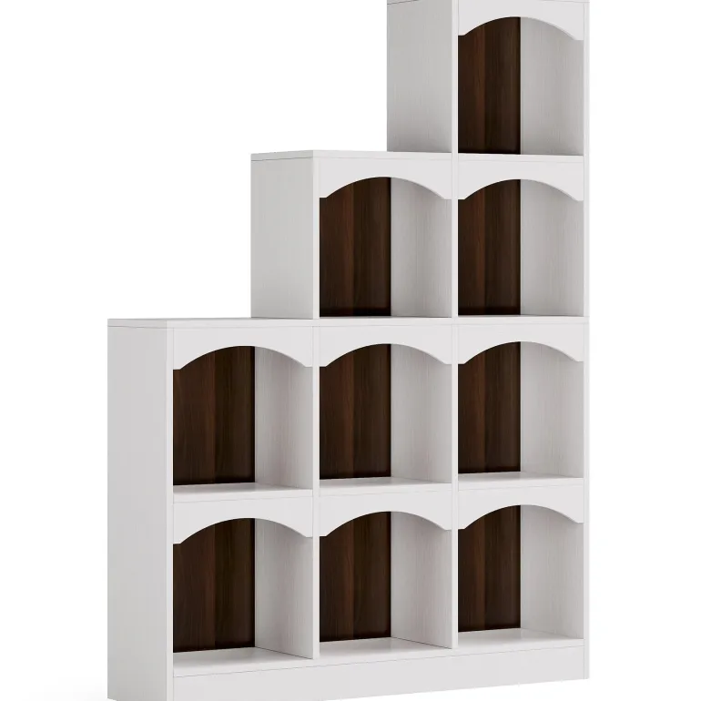 Store Tribesigns 9 Cubes Bookshelf, L - Shaped Corner Etagere Bookcase Display Shelf