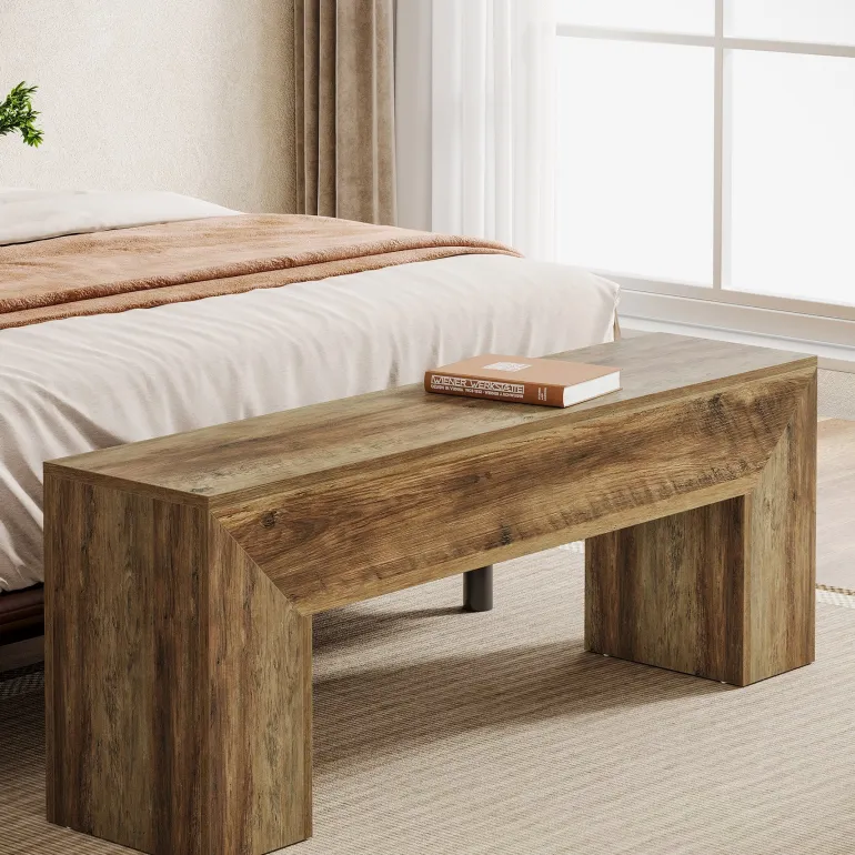 Outlet Tribesigns 47" Dining Bench, Farmhouse Entryway Bench End of Bed Bench