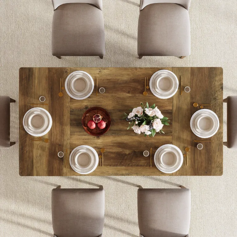 Best Tribesigns 63" Dining Table, Farmhouse Dinner Table Kitchen Table for 4 - 6