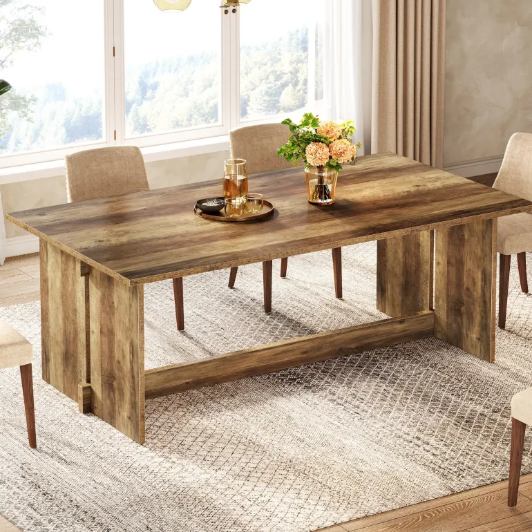 Shop Tribesigns 63" Dining Table, Farmhouse Dining Room Table Kitchen Table for 4 - 6