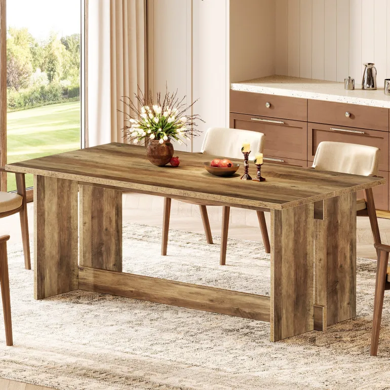 Shop Tribesigns 63" Dining Table, Farmhouse Dining Room Table Kitchen Table for 4 - 6