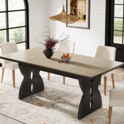 Shop Tribesigns 70.8" Dining Table, Farmhouse Kitchen Dinner Table for 6 - 8