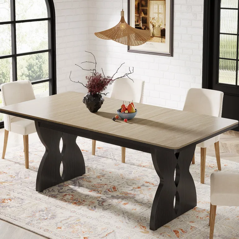 Shop Tribesigns 70.8" Dining Table, Farmhouse Kitchen Dinner Table for 6 - 8