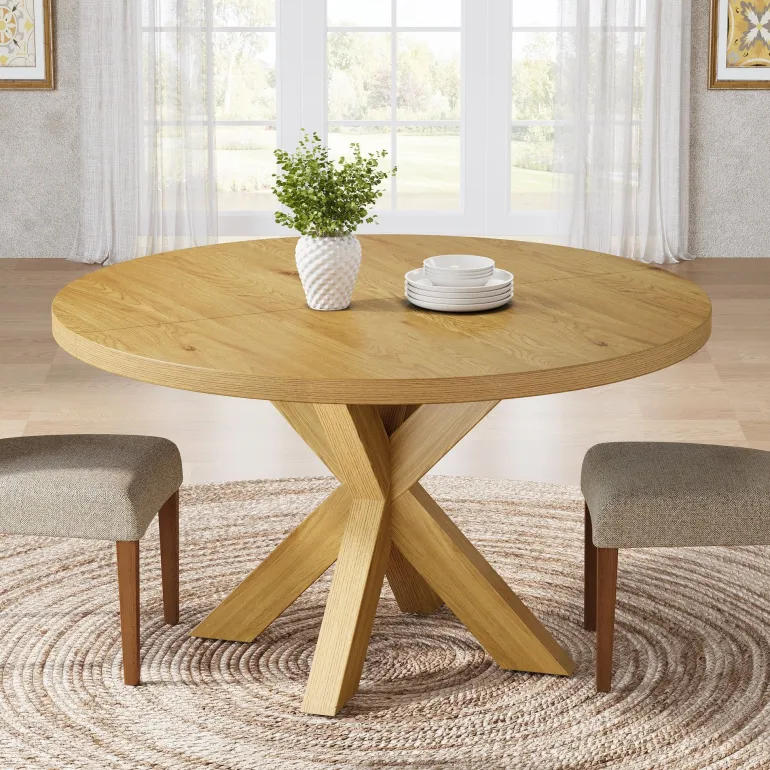 Cheap Tribesigns 47" Dining Table, Farmhouse Kitchen Table With Crossed Legs For 4 - 6