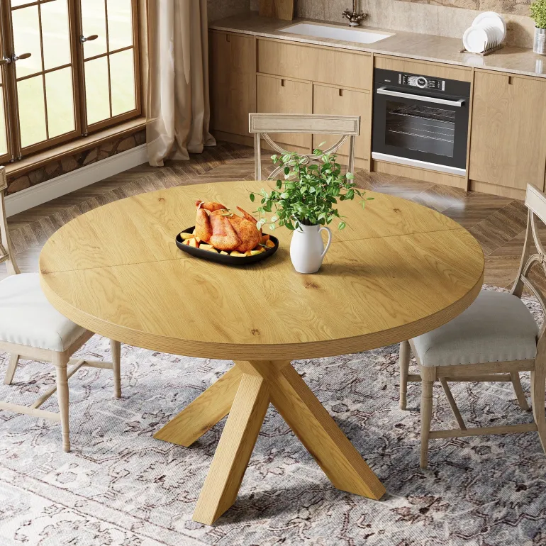 Cheap Tribesigns 47" Dining Table, Farmhouse Kitchen Table With Crossed Legs For 4 - 6