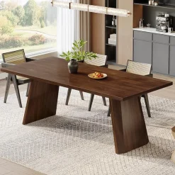 Fashion Tribesigns 70" Dining Table, Farmhouse Kitchen Table Dinner Table for 6 to 8