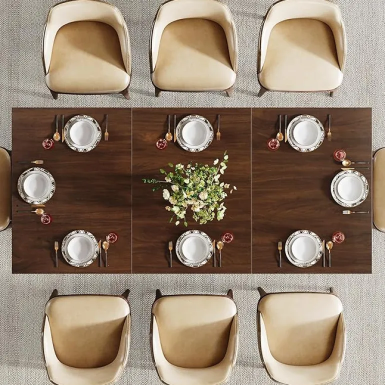 Fashion Tribesigns 70" Dining Table, Farmhouse Kitchen Table Dinner Table for 6 to 8